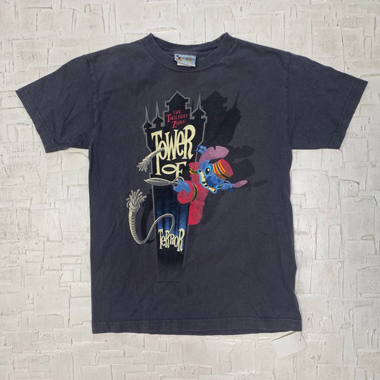 Vintage Charcoal Grey Tower Of Terror Disney's Stitch T-shirt | Vintage T-shirt | Disney World | Lilo & Stitch | Size S | SKU: NPW-1084