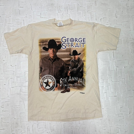 Vintage George Strait 5th Annual Country Music Festival Graphic T-Shirt | Vintage Band T-Shirt | George Strait | Size M | SKU NPC-1006 |