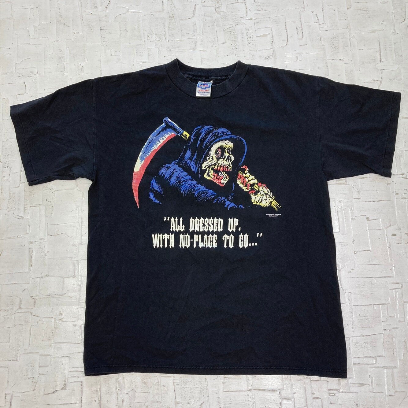 Vintage '93 Grim Reaper "All Dressed Up with Nowhere to Go" Tee | Vintage T-Shirt | Vintage Graphic | Brieland Graphics | Size L | NPC-1239