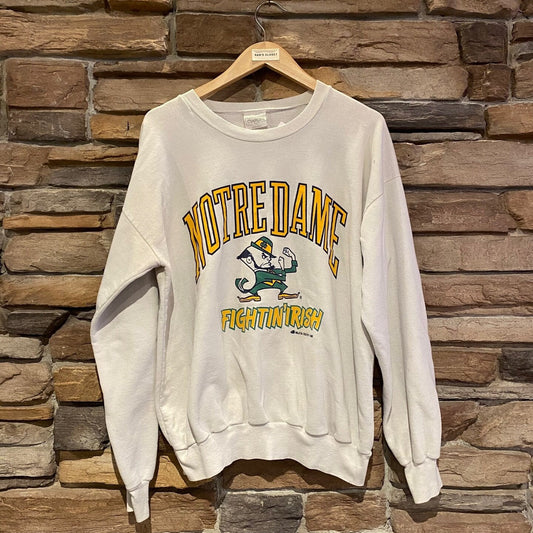 Vintage 1990 Notre Dame Fightin' Irish Graphic Sweatshirt | Vintage Sweatshirt | Vintage Notre Dame Crew Neck | Size L | SKU NPQ-2030 |