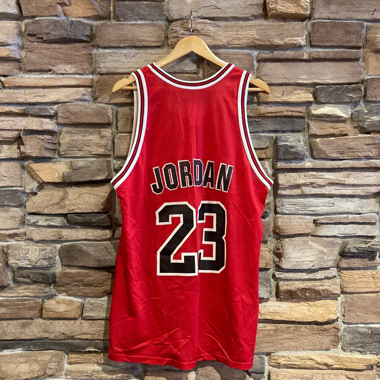 Vintage Chicago Bulls Red #23 Michael Jordan Basketball Jersey | Vintage Jersey | NBA | Champion Brand | Men's Size 48 | SKU:NPQ-2087