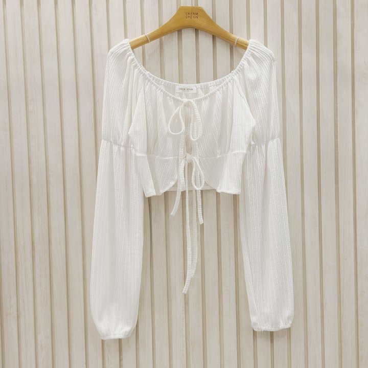 Tie Front Long Sleeve Blouse