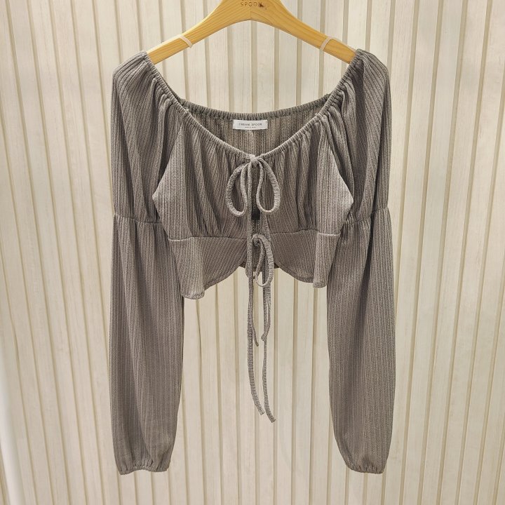 Tie Front Long Sleeve Blouse