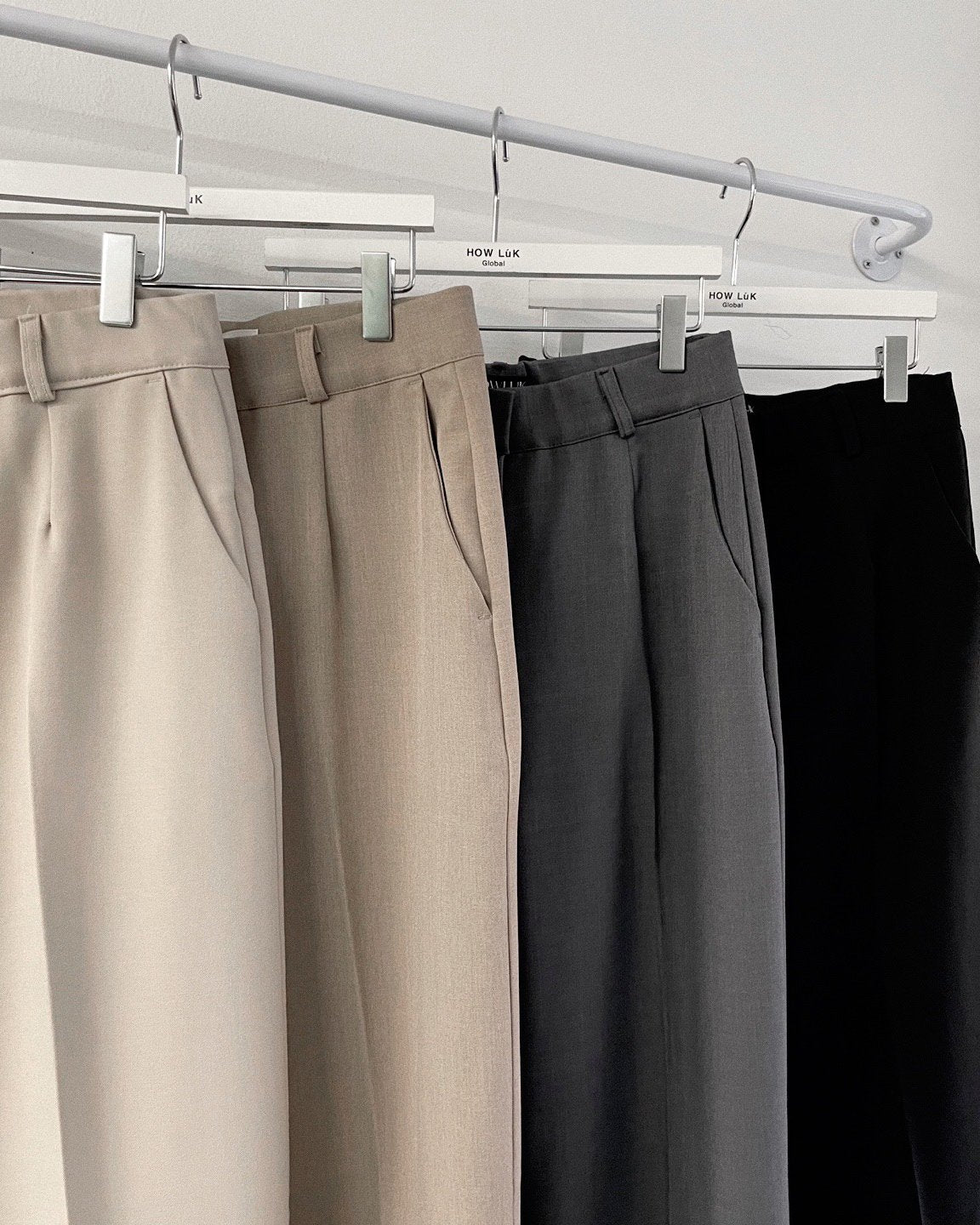 Mid-rise straight leg pants