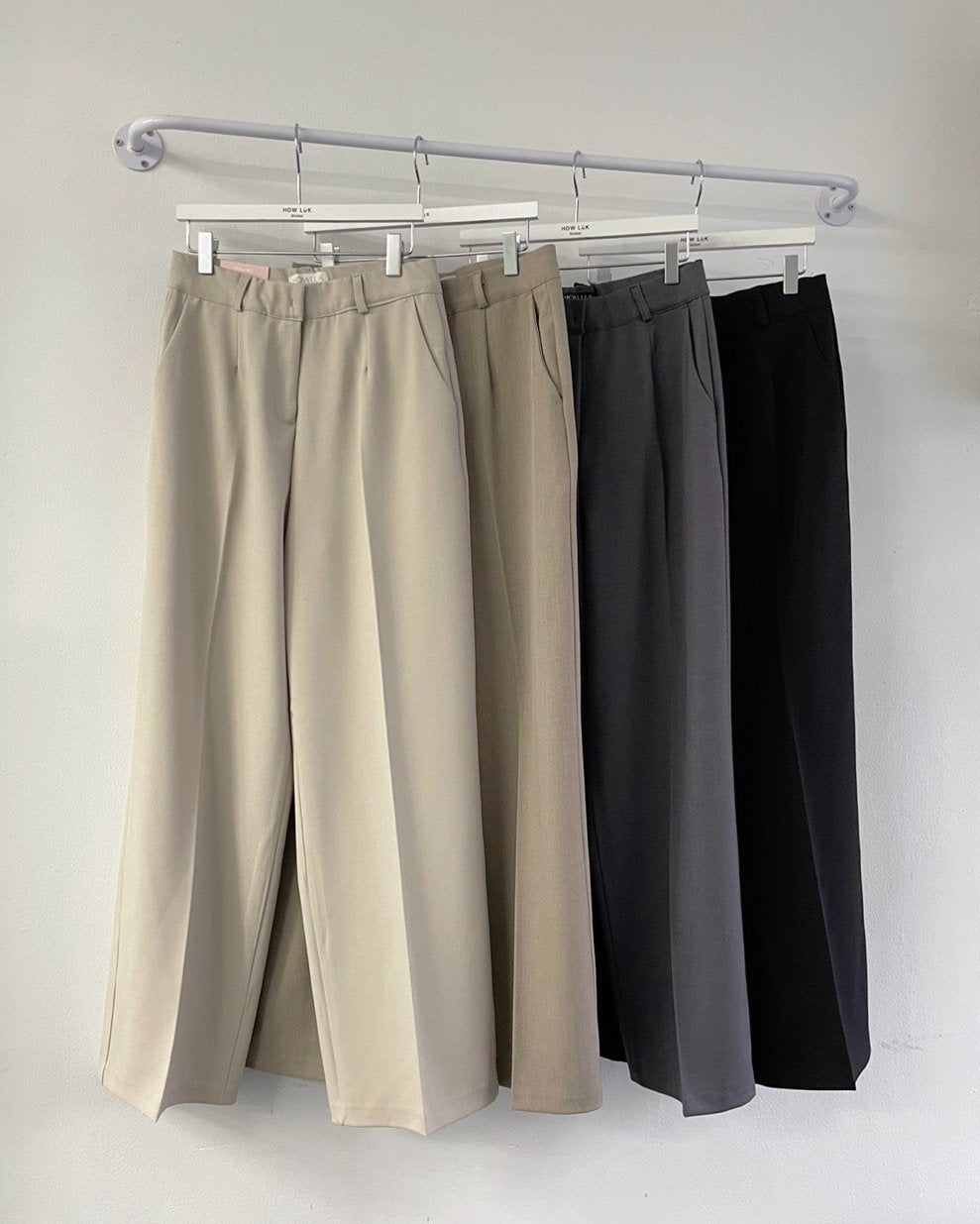 Mid-rise straight leg pants