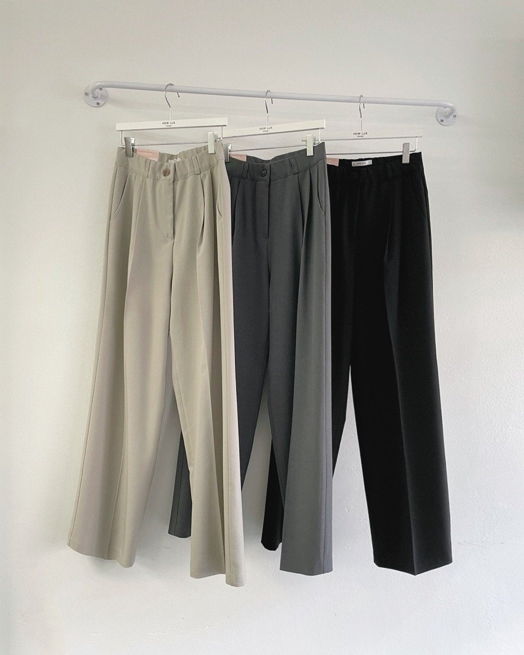 Pintuck hidden banding slacks pants