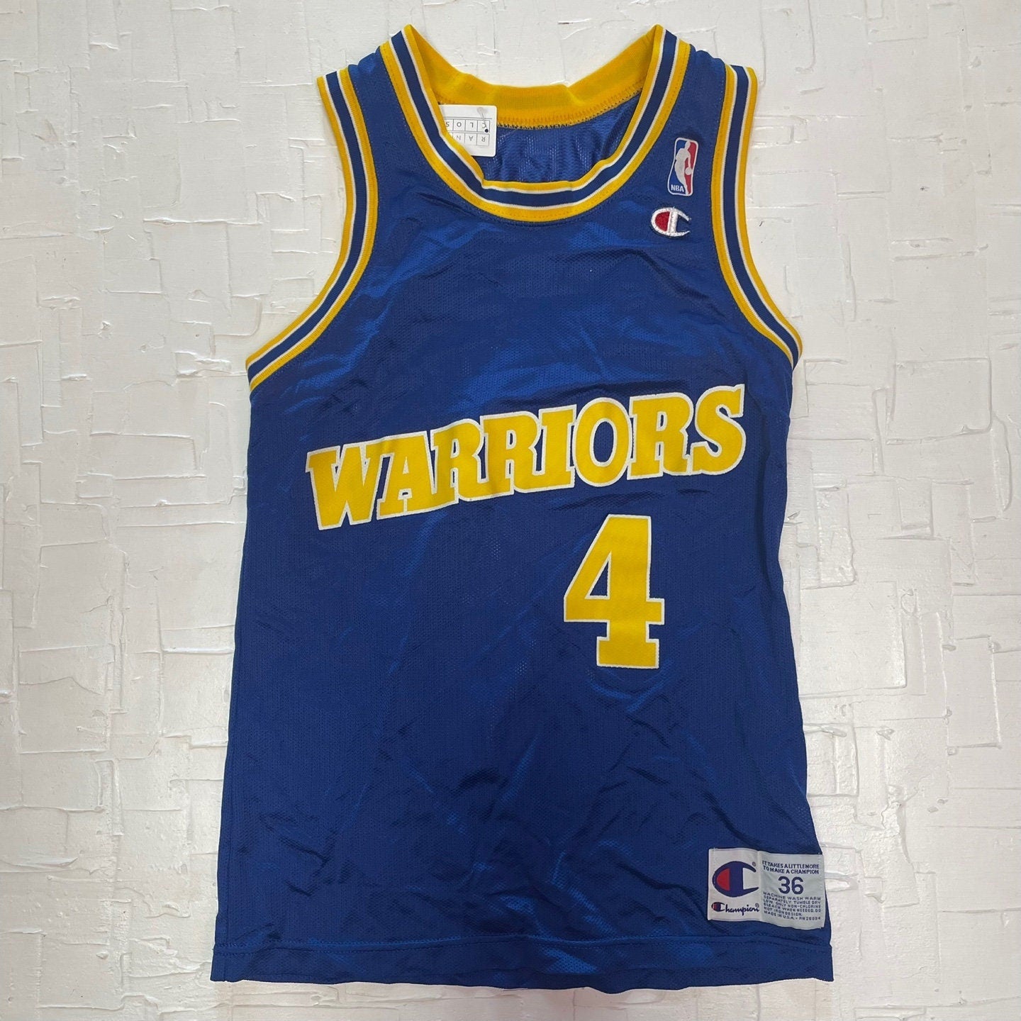Vintage Champion NBA Chris Webber #4 San Francisco Golden State Warriors Basketball Jersey | Champion Jersey | Size 36 | SKU: M-1690