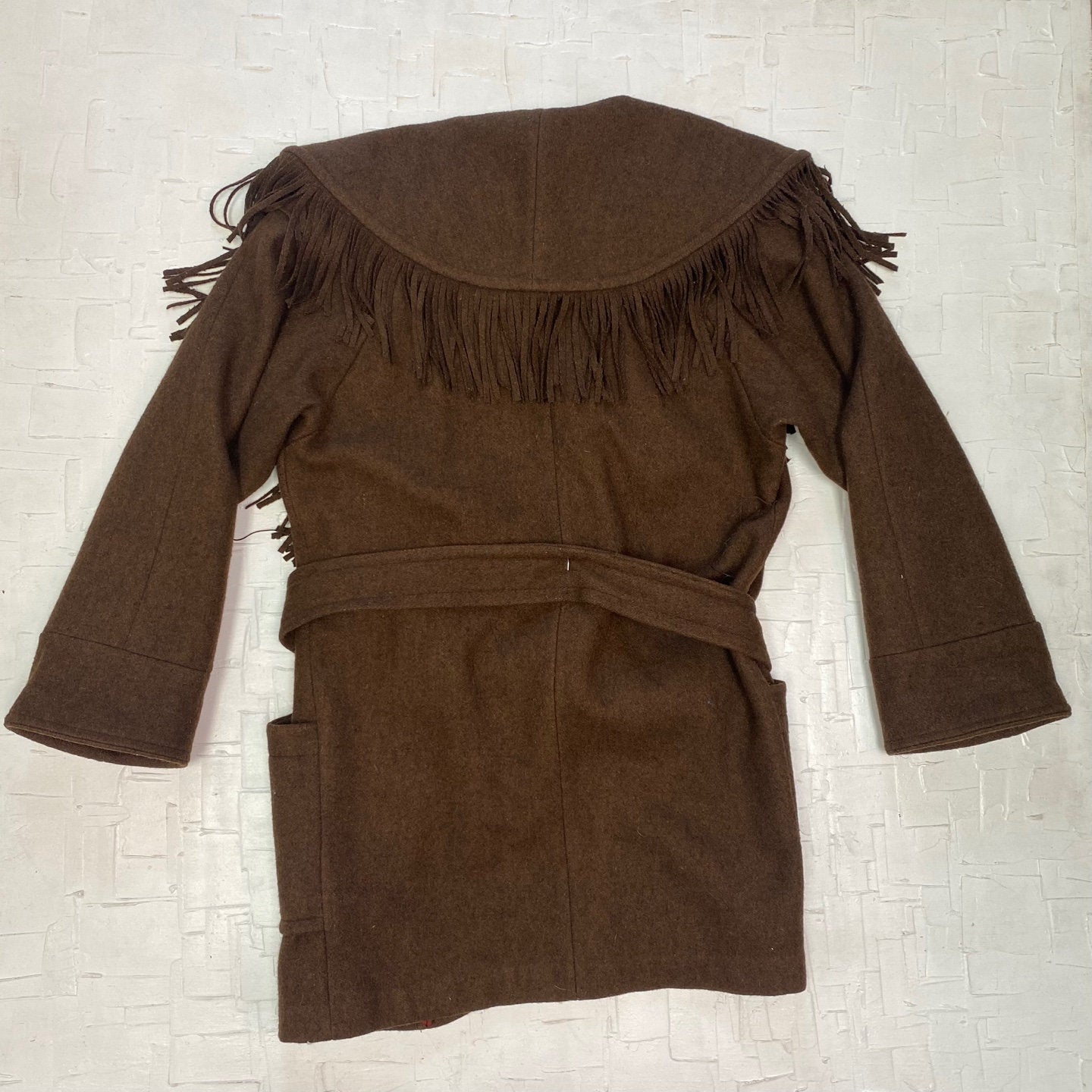Vintage DonnyBrook Tasseled Wool Coat with Belt | Vintage Coat | Tassels | Western Wear | Vintage Women's Coat | Size S | SKU: STQ-1822