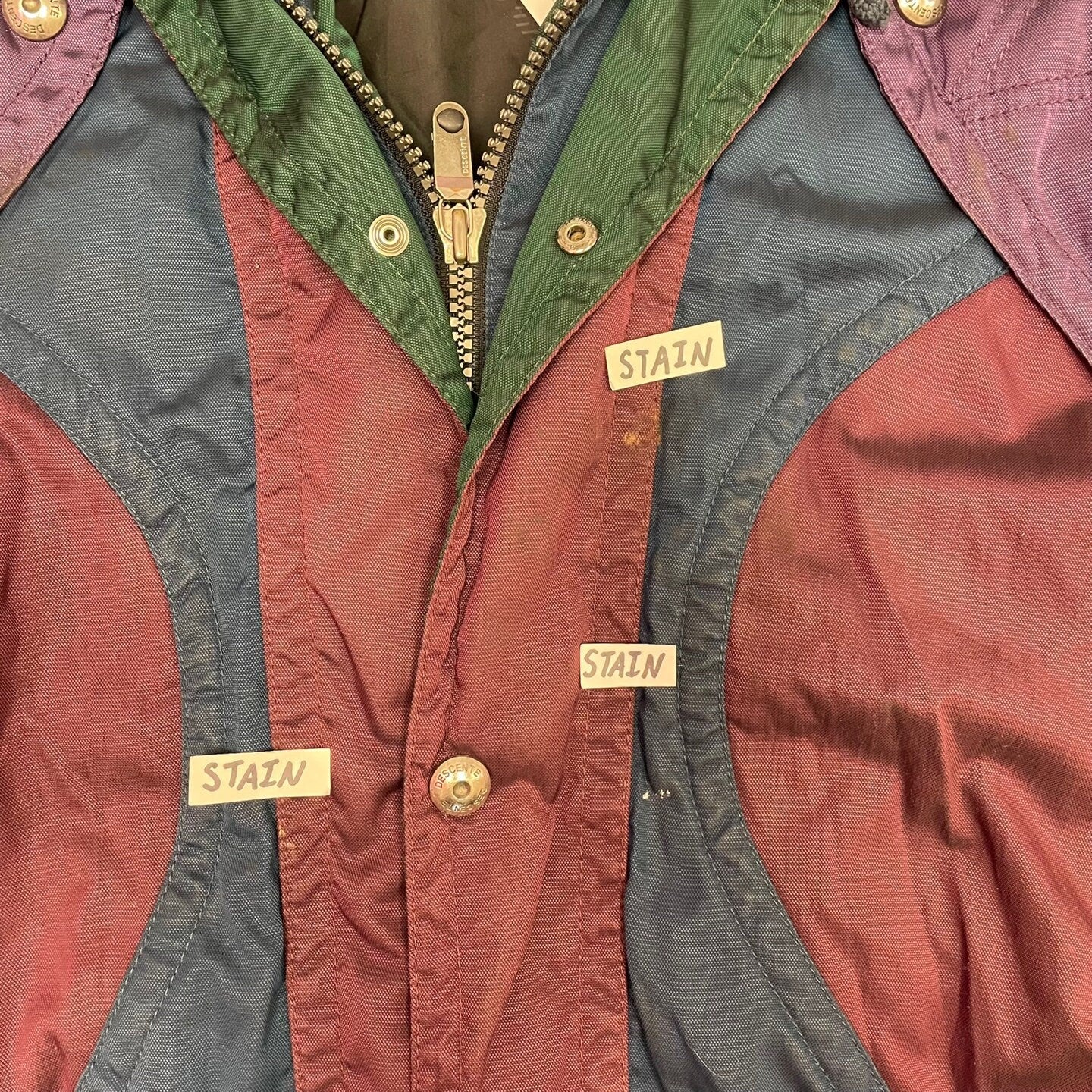 Vintage Descente Colour Block Puffer Jacket with Embroidered Detailing | Vintage Bomber Jacket | Vintage Descente | Size L | SKU M-1844