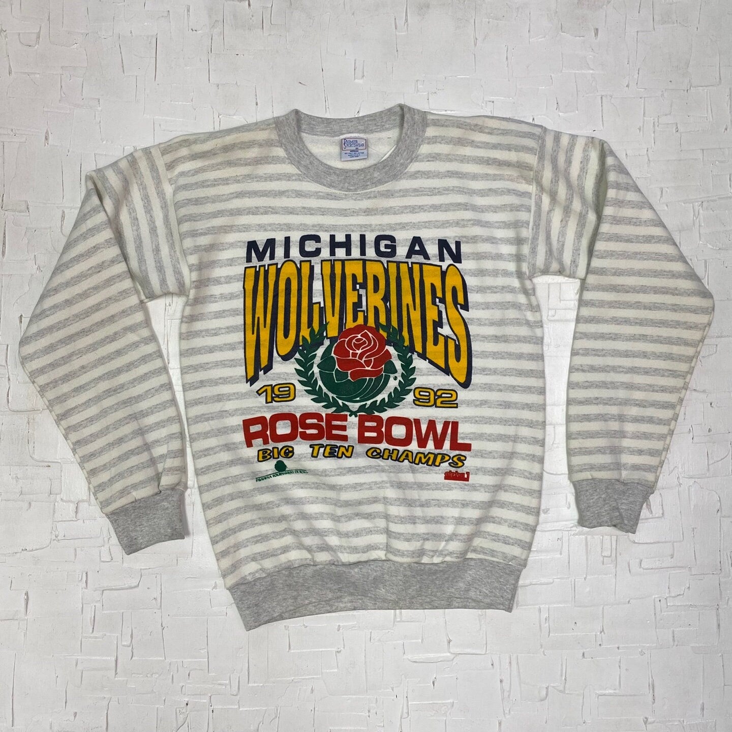 Vintage Michigan Wolverines 1992 Rose Bowl Big Ten Champs Football Sweatshirt| Vintage Sweatshirt | Premier Sportswear | Size M | SKU M-1881