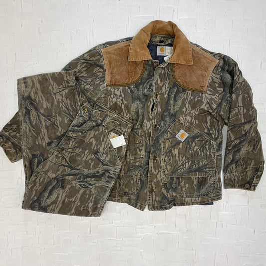 Vintage Carhartt Camo and Corduroy Hunting Set | Vintage Carhartt | Blanket Lined | Camo Jacket | Camo Pants | Carhartt | SKU: M-1842