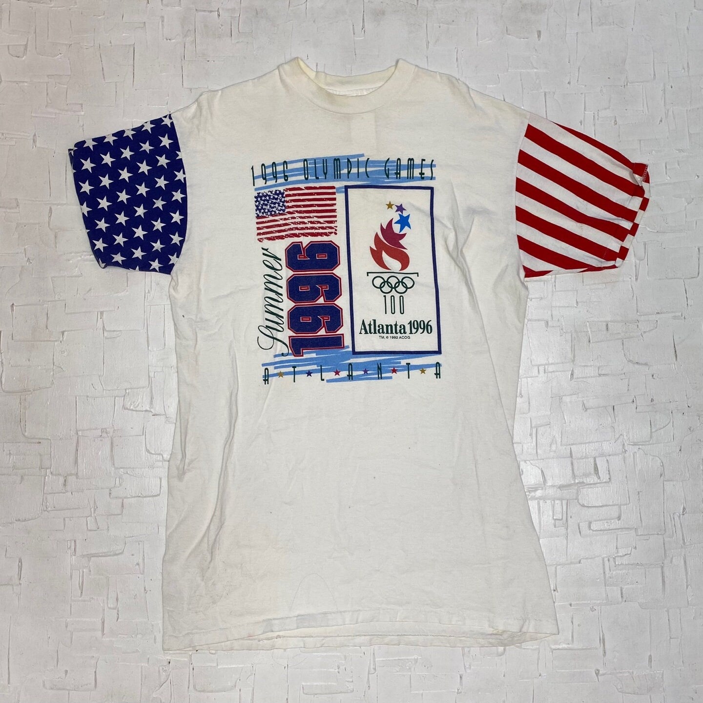 Vintage 1996 Summer Olympic Games Atlanta USA T-shirt | Vintage T-shirt | Stars and Stripes | Centennial Olympic Games | Size  L | M-1994