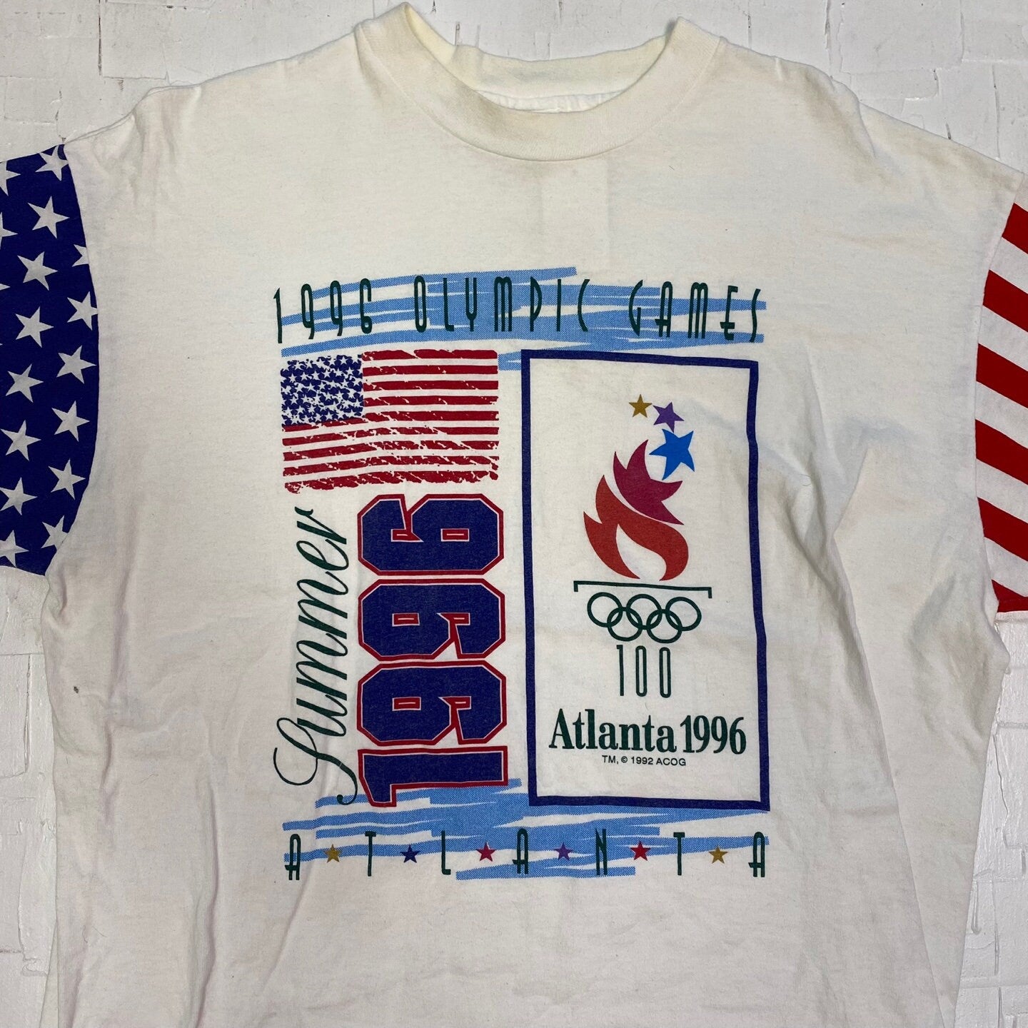 Vintage 1996 Summer Olympic Games Atlanta USA T-shirt | Vintage T-shirt | Stars and Stripes | Centennial Olympic Games | Size  L | M-1994