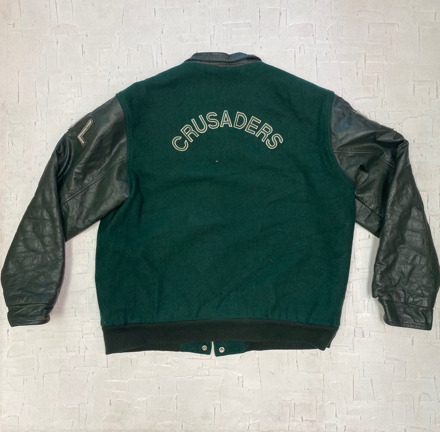 Vintage Crusaders Austen O'Brien Football Alberta Football Leather Jacket | Vintage Leather Bomber Jacket | Letterman Jacket | SKU M-2058 |
