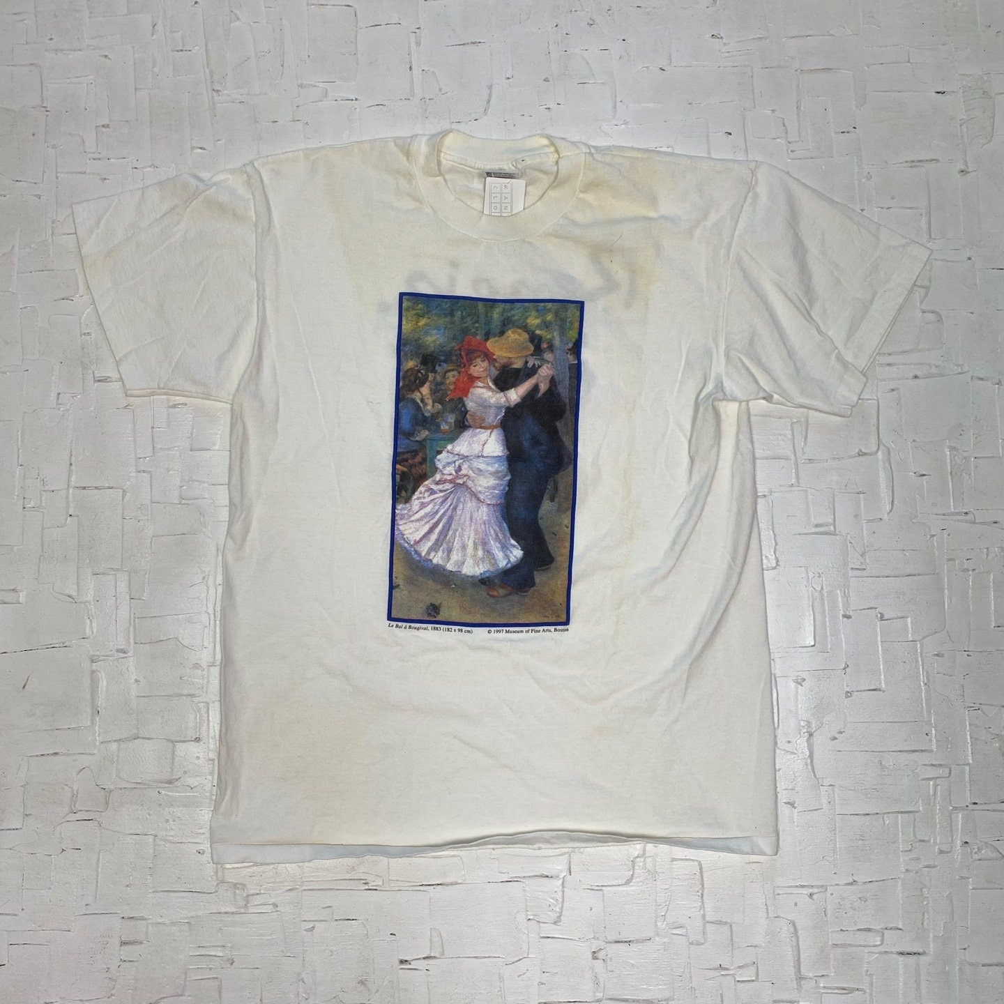 1997 Vintage Graphic T-Shirt with "Le Bal a Bougival" Painting Print from Museum of Fine Arts, Boston |Vintage T-Shirt| Size L | SKU ST-2118