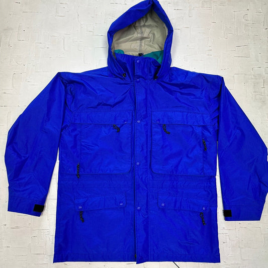 Vintage L.L. Bean North Col Outerwear Bright Blue Jacket with Lining and Large Pockets | Vintage Jacket | L.L. Bean | Size L | SKU ST-2056 |