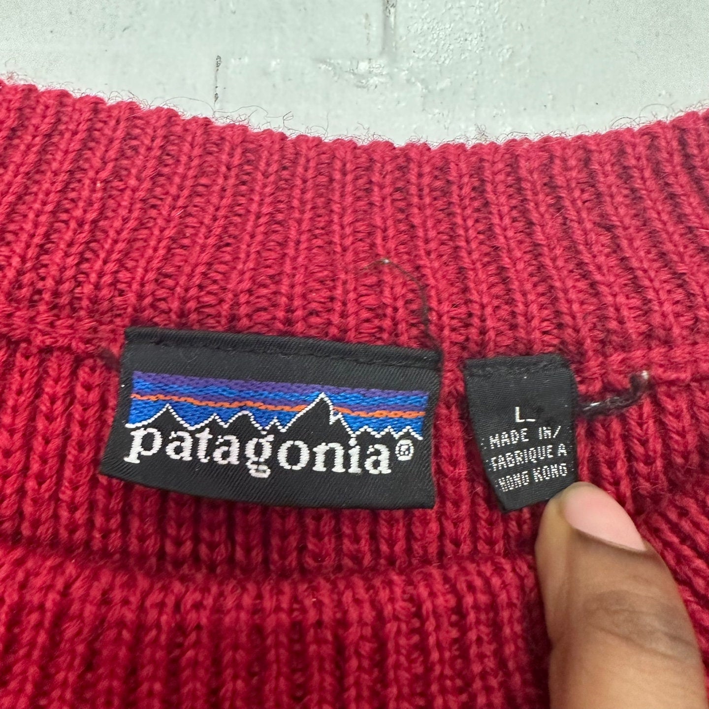 Vintage Patagonia Red Cable Knit Oversized Sweater | Vintage Knit Sweater | Patagonia Knitwear | Vintage Knitwear | Size L | SKU-2065 |