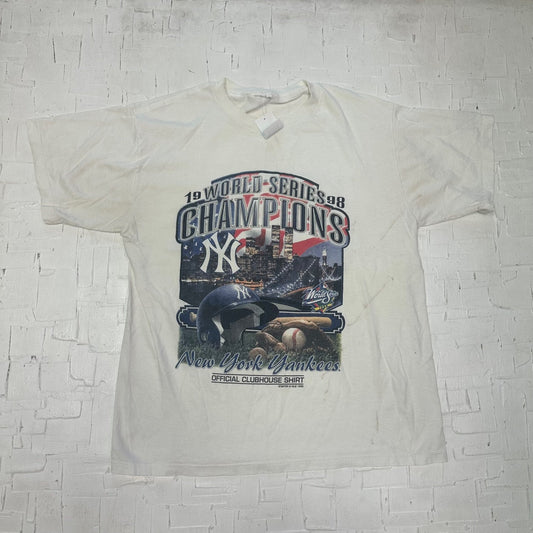 1998 Vintage World Series Champions New York Yankees Official Clubhouse Shirt T-Shirt | Vintage Graphic T-Shirt | SKU M-2156 |