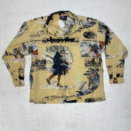 Vintage Outdoorsman Lifestyles by  Polo Ralph Lauren All Over Print Button Up | Vintage Button Up | Polo Ralph Lauren | SKU M-2102 |