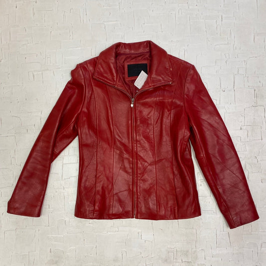 Vintage Red Leather Jacket | Vintage Jacket | Avanti New York | Genuine Leather | Cropped Jacket | Red | Women's Size M |  ST-2136