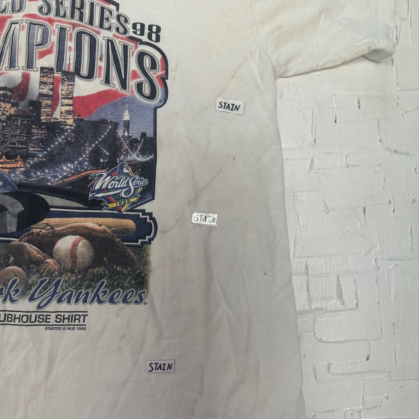 1998 Vintage World Series Champions New York Yankees Official Clubhouse Shirt T-Shirt | Vintage Graphic T-Shirt | SKU M-2156 |