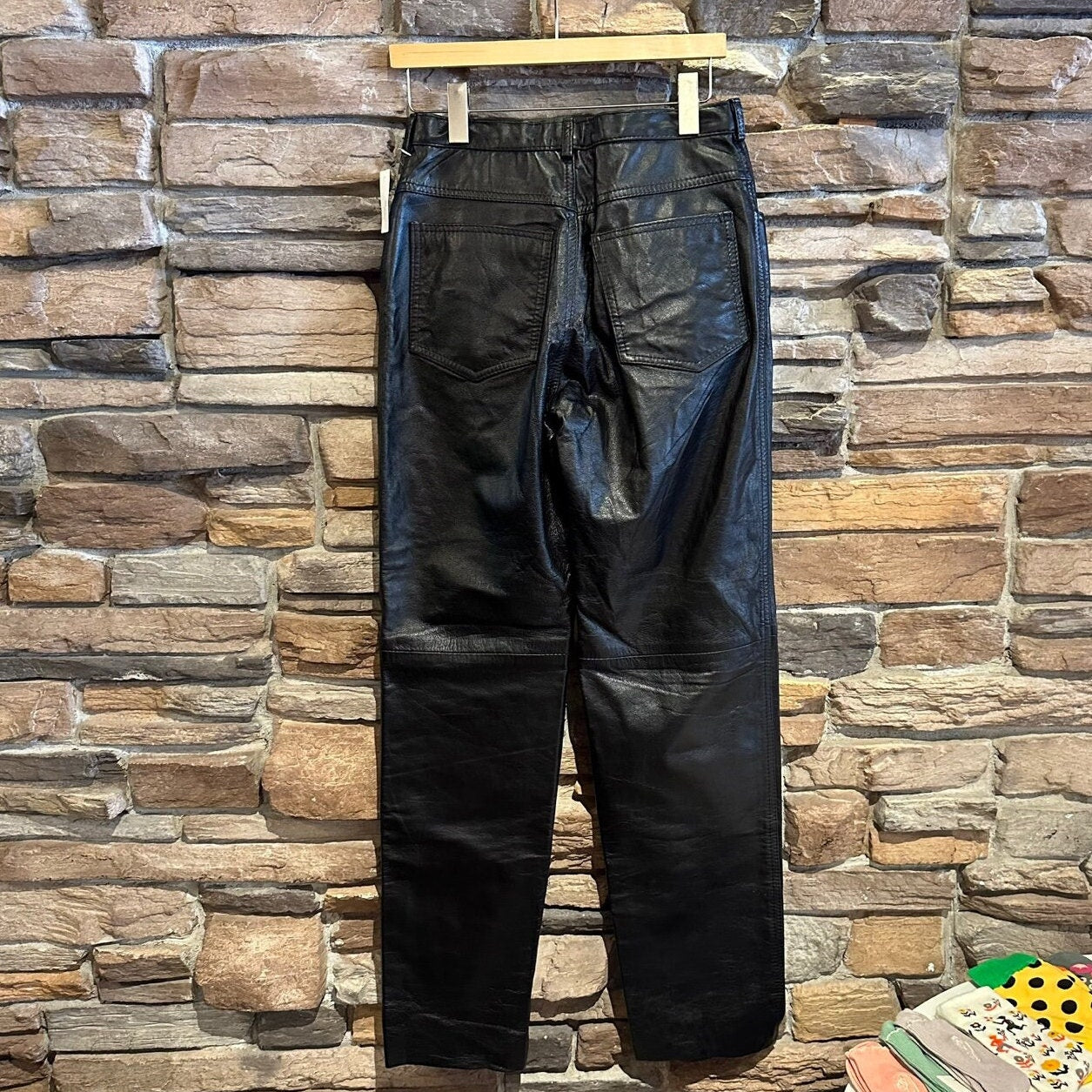 Vintage High Waisted DiCapra Black Leather Trousers | Vintage Trousers | DiCapra International | 80's Style | Women's Size 27 | STQ-3061