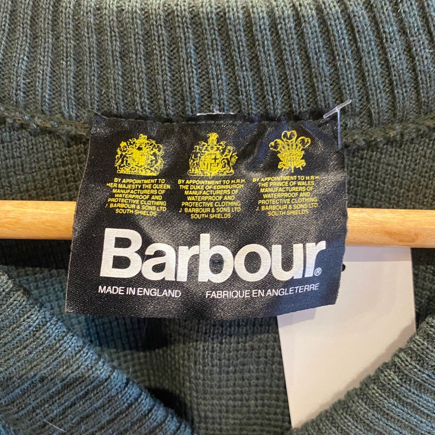 Vintage Barbour Made in England Green Wool Sweater | Vintage Sweater | Barbour Sweater | Vintage Wool Sweater | Size 46" | SKU STQ-3215